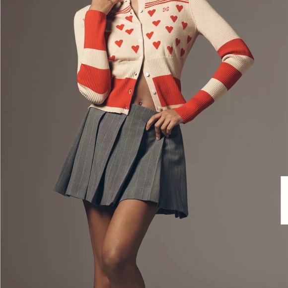 Maeve Sweaters - Maeve Sweetheart Cream Ribbed long sleeve crew neck Cardigan sweater XS